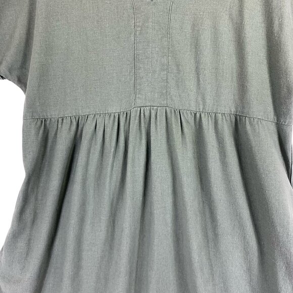 khaki /olive linen blend tunic dress pull on Briggs New York size medium - Picture 7 of 14